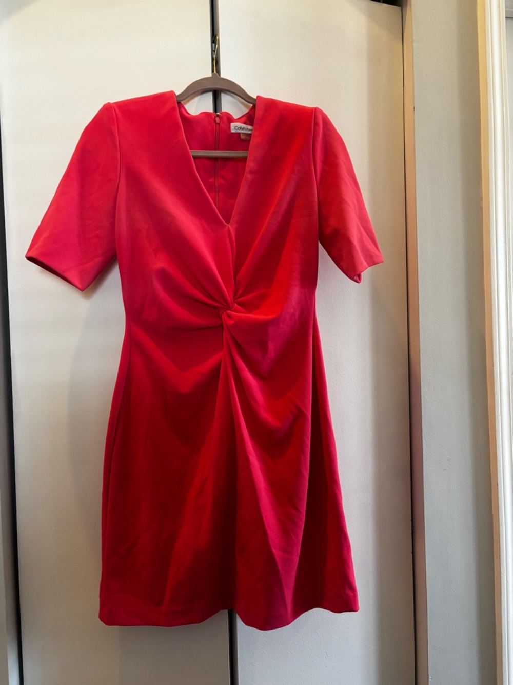 Calvin Klein Red Twist-Front Mini Dress